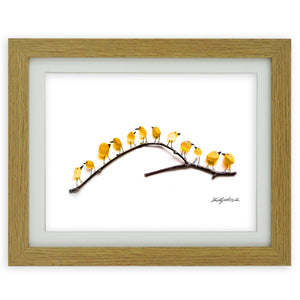 Yellow Birds on Branch