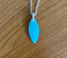 Load image into Gallery viewer, Blue Sea Glass Pendant Necklace with Sterling Silver Chain
