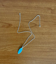 Load image into Gallery viewer, Blue Sea Glass Pendant Necklace with Sterling Silver Chain
