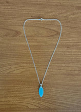 Load image into Gallery viewer, Blue Sea Glass Pendant Necklace with Sterling Silver Chain