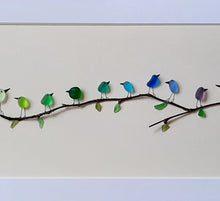 Load image into Gallery viewer, Panoramic Rainbow Birds - Sea Glass Art