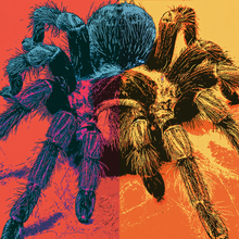 Load image into Gallery viewer, Tarantula Pop Art Poster, Warhol Style Spider Print, Bold Colourful Arachnid Wall Decor