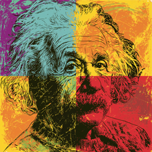 Load image into Gallery viewer, Einstein Warhol Style Pop Art Poster, Colourful Physicist Print, Science Wall Decor