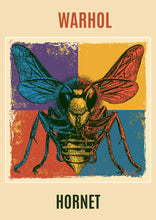 Load image into Gallery viewer, Warhol Hornet Pop Art Poster, Colourful Insect Print, Retro Bold Home Decor