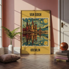 Load image into Gallery viewer, Van Gogh Kremlin Moscow Poster, Starry Night Style Russia Wall Art Print