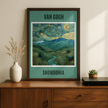 Load image into Gallery viewer, Van Gogh Snowdonia Poster, Wales Mountain Landscape Print, Swirly Sky Wall Art