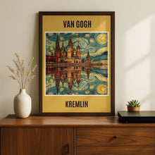 Load image into Gallery viewer, Van Gogh Kremlin Moscow Poster, Starry Night Style Russia Wall Art Print