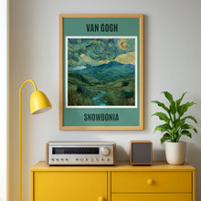 Load image into Gallery viewer, Van Gogh Snowdonia Poster, Wales Mountain Landscape Print, Swirly Sky Wall Art
