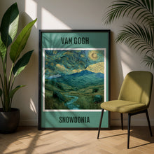 Load image into Gallery viewer, Van Gogh Snowdonia Poster, Wales Mountain Landscape Print, Swirly Sky Wall Art