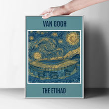 Load image into Gallery viewer, Etihad Stadium Van Gogh Starry Night Poster, Man City Football Art Print