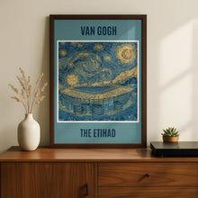 Load image into Gallery viewer, Etihad Stadium Van Gogh Starry Night Poster, Man City Football Art Print