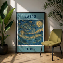 Load image into Gallery viewer, Etihad Stadium Van Gogh Starry Night Poster, Man City Football Art Print