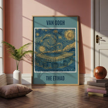 Load image into Gallery viewer, Etihad Stadium Van Gogh Starry Night Poster, Man City Football Art Print