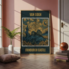 Load image into Gallery viewer, Edinburgh Castle Van Gogh Starry Night Style Poster, Scotland Wall Art Print