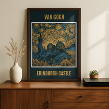 Load image into Gallery viewer, Edinburgh Castle Van Gogh Starry Night Style Poster, Scotland Wall Art Print