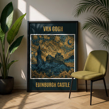 Load image into Gallery viewer, Edinburgh Castle Van Gogh Starry Night Style Poster, Scotland Wall Art Print