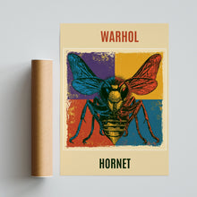 Load image into Gallery viewer, Warhol Hornet Pop Art Poster, Colourful Insect Print, Retro Bold Home Decor