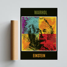 Load image into Gallery viewer, Einstein Warhol Style Pop Art Poster, Colourful Physicist Print, Science Wall Decor