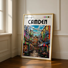 Load image into Gallery viewer, Camden London Print, Colourful Street Scene Poster, England City Wall Art