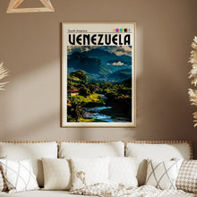 Load image into Gallery viewer, Venezuela Landscape Poster, South America Mountain Print, Tropical Nature Art