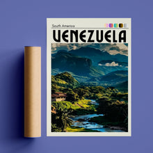 Load image into Gallery viewer, Venezuela Landscape Poster, South America Mountain Print, Tropical Nature Art
