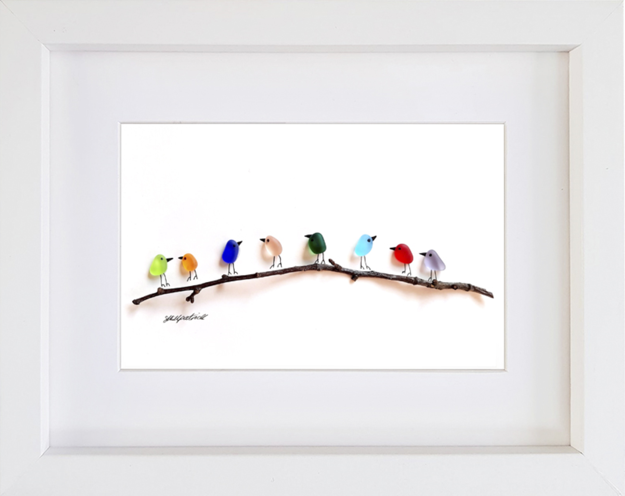 Rainbow Birds on Branch